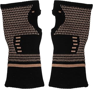 HEALLILY 1 Pair High Elastic Wristband Exercise Hand Sleeves Knit Mittens Outdoor Hand Brace Wrist Protector Indoor Protective Gear Football Copper Nylon Men and Women