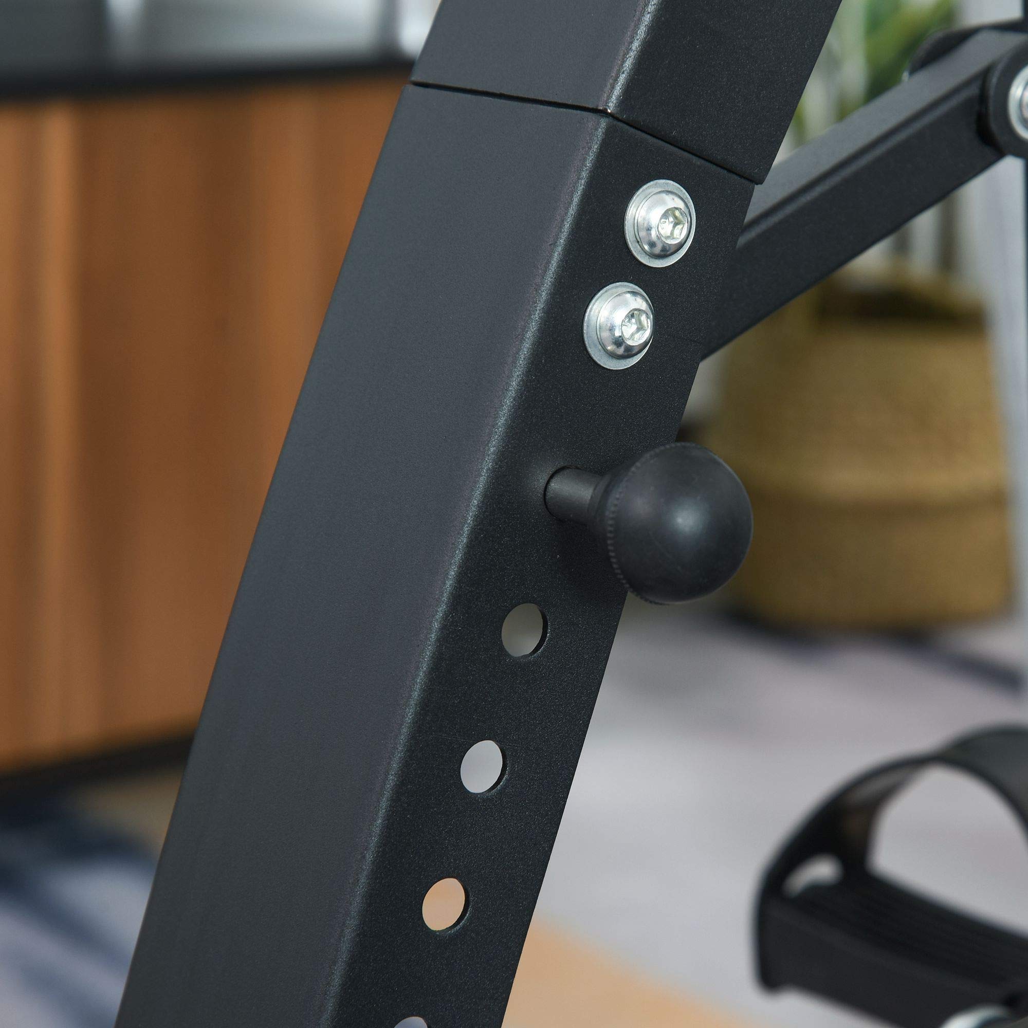 HOMCOM Pedaltrainer für Senioren extra Leise mit LCD Display | Mini Heimtrainer, Befestigungsband, Arm- und Beintrainer, Bewegungstrainer, Tischfahrrad, Mini Bike für Zuhause Büro