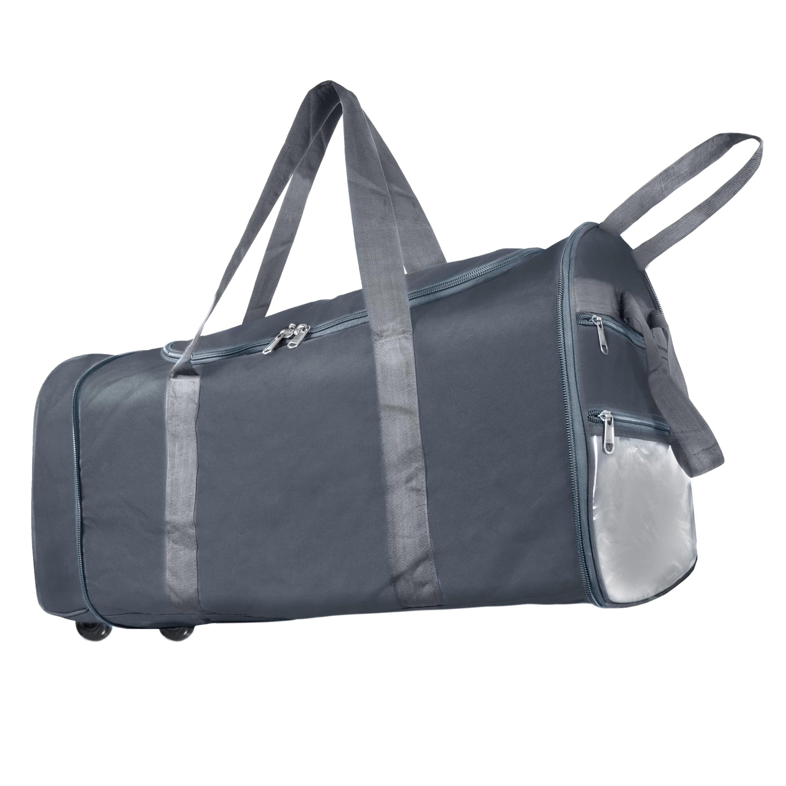 Sponsored Ad - Nylon 83 Cm Extra Large Travel Duffle Bag, Luggage Bag Covertible Trolley Duffel Storage Bag with 2 Wheels & Pull Handle - (Grey, 83x36cm)