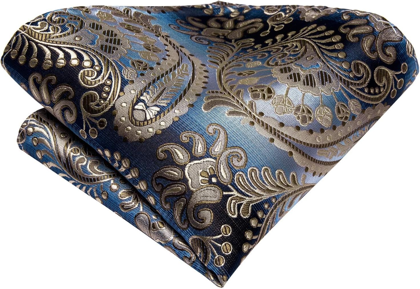 Hi-Tie Silk Ascot for Men Self Tie Men's Cravat and Flower Lapel Pin Handkerchief Cufflinks Set for Wedding Party