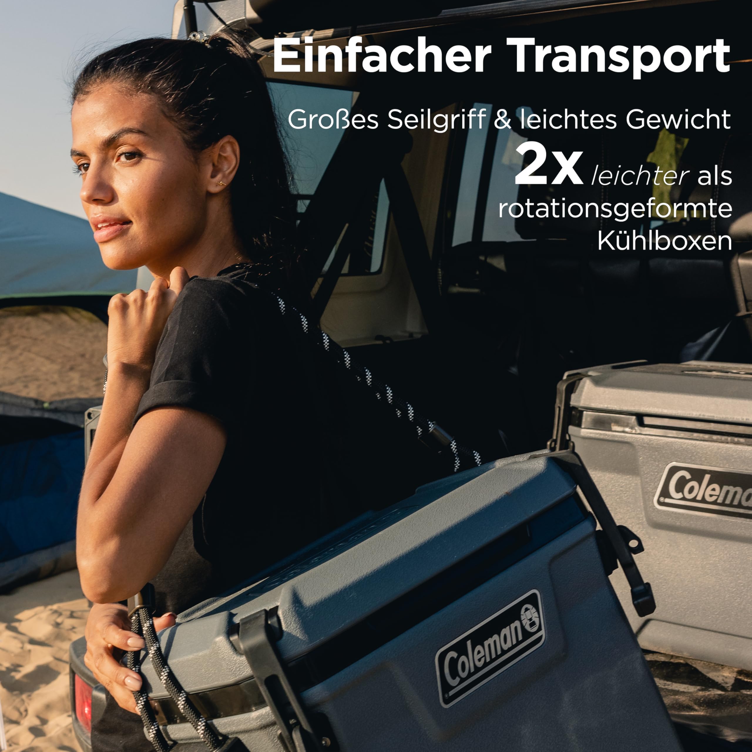Coleman Convoy Hochleistungs-Kühlbox | 27L - 22L Fassungsvermögen | Hält EIS bis zu 5 Tage lang | Vollschaumisolierung | Große, tragbare Eisbox für den harten Einsatz im Freien & auf Baustellen