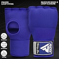 Vista 4 de RDX - Guantes de boxeo con acolchado de gel, para hombres y mujeres, con correas de muñeca elásticas de 100 cm de largo, rápidos, puños protectores