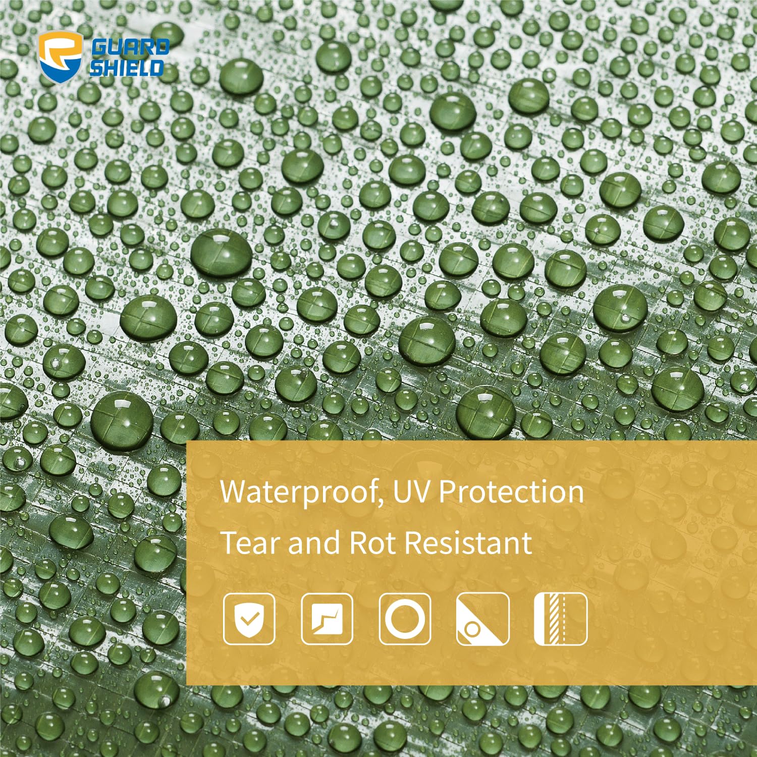 GUARD SHIELD Green Tarp Waterproof 10x12 Feet Medium Duty All Purpose Poly Tarps Cover 7mil - 3