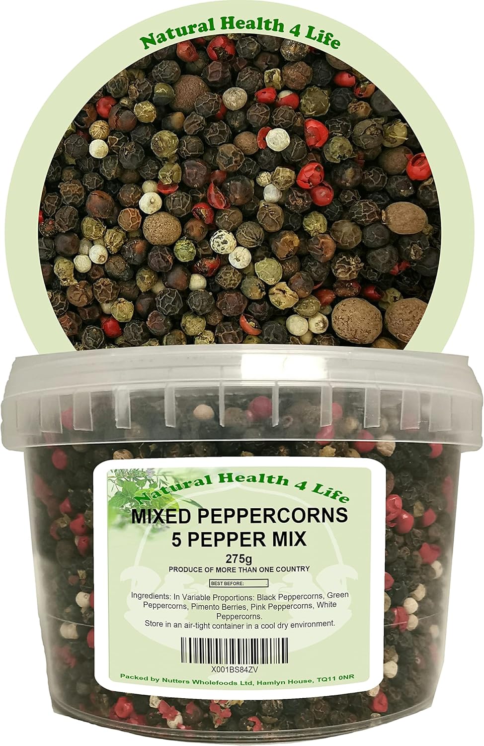 Natural Health 4 Life Spices Mixed Whole Peppercorns Five Pepper (Black