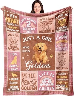Golden Retriever Gifts for Women, Golden Retriever Blanket, Gifts for Goldens Retrievers Lovers/Owners/Mom/Dog, Goldens Retrievers Decor Throw Blanket 60"X50"