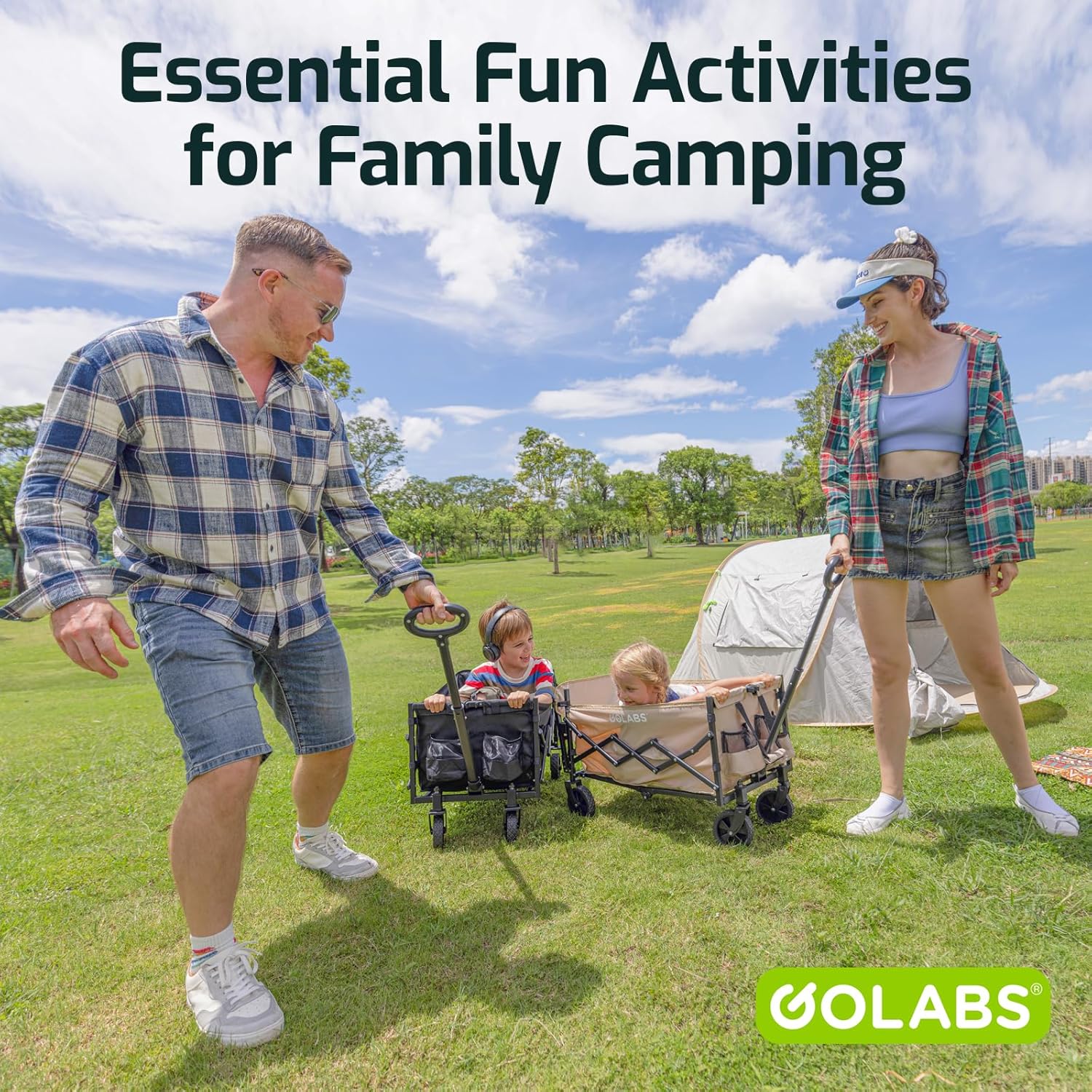 Versatile Collapsible Wagon: Heavy-Duty 350lb Capacity with Expandable Storage for All...