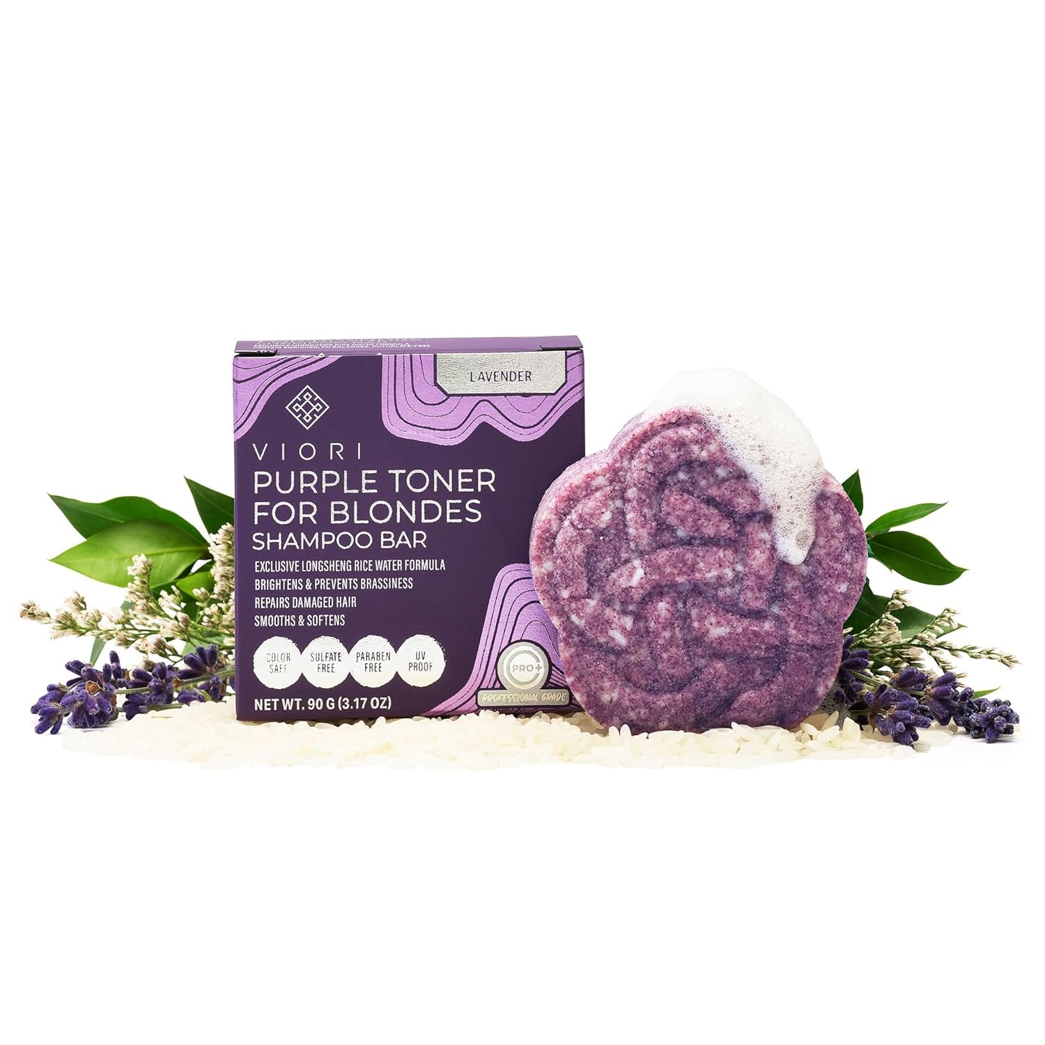 Viori Purple Shampoo Bar Handcrafted with Longsheng Rice