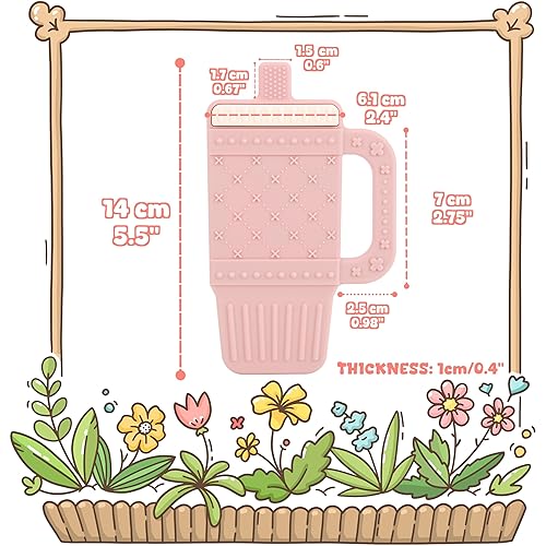 Miniatura 6 de Juguete de dentición para bebés, de silicona, para bebés de 3, 6, 12, 18 meses, vaso con forma de taza, alivio de la dentición con asa, juguetes