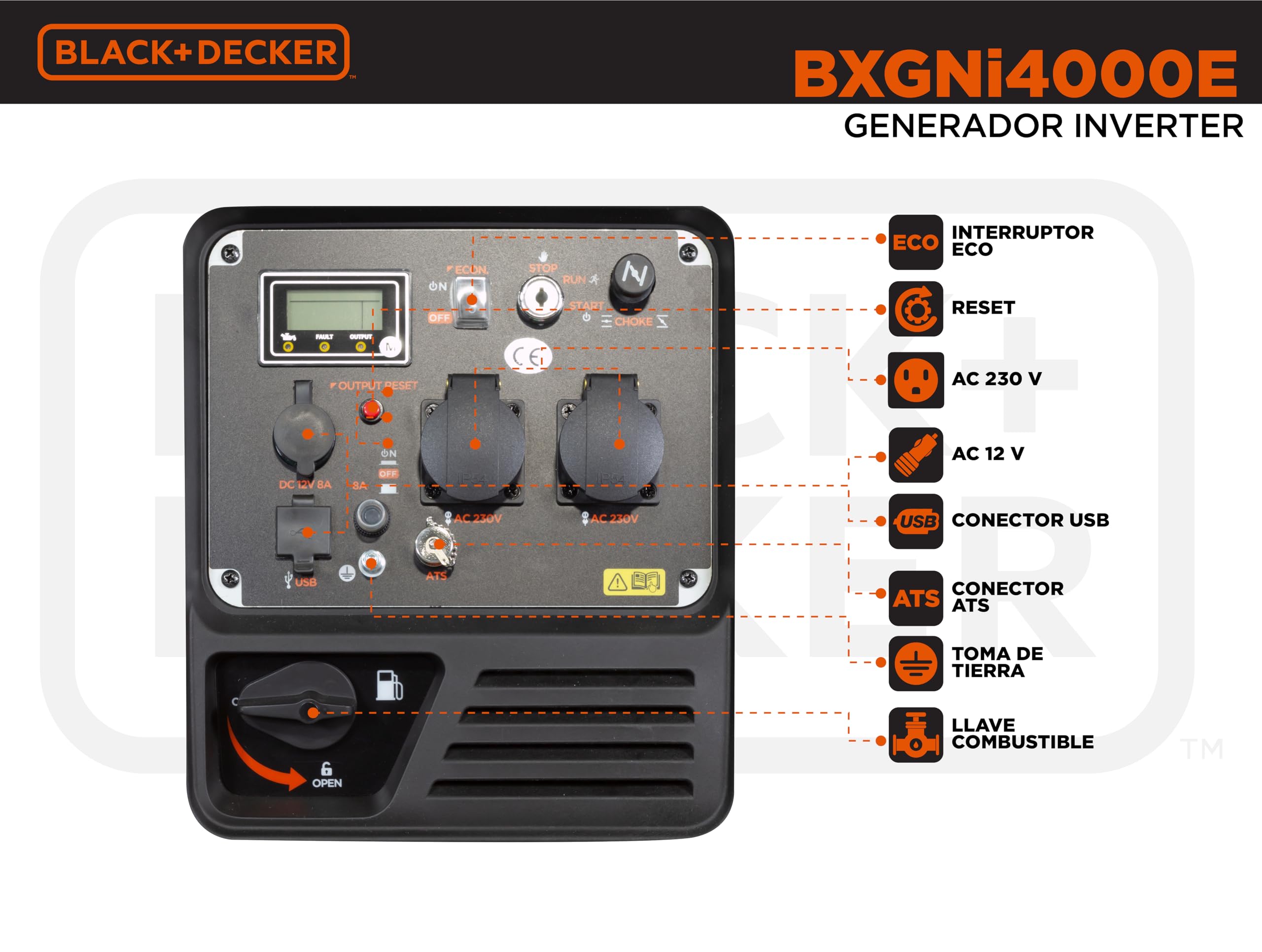 BLACK+DECKER Generador gasolina inverter 4000W BXGNI4000E