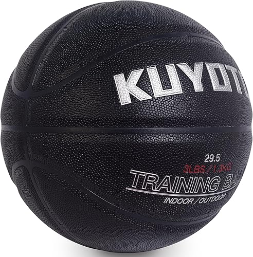 Miniatura 2 de KUYOTQ Baloncesto de baloncesto con peso de 3 libras, tamaño 7 (29.5 pulgadas), para interiores y exteriores, baloncesto de entrenamiento pesado