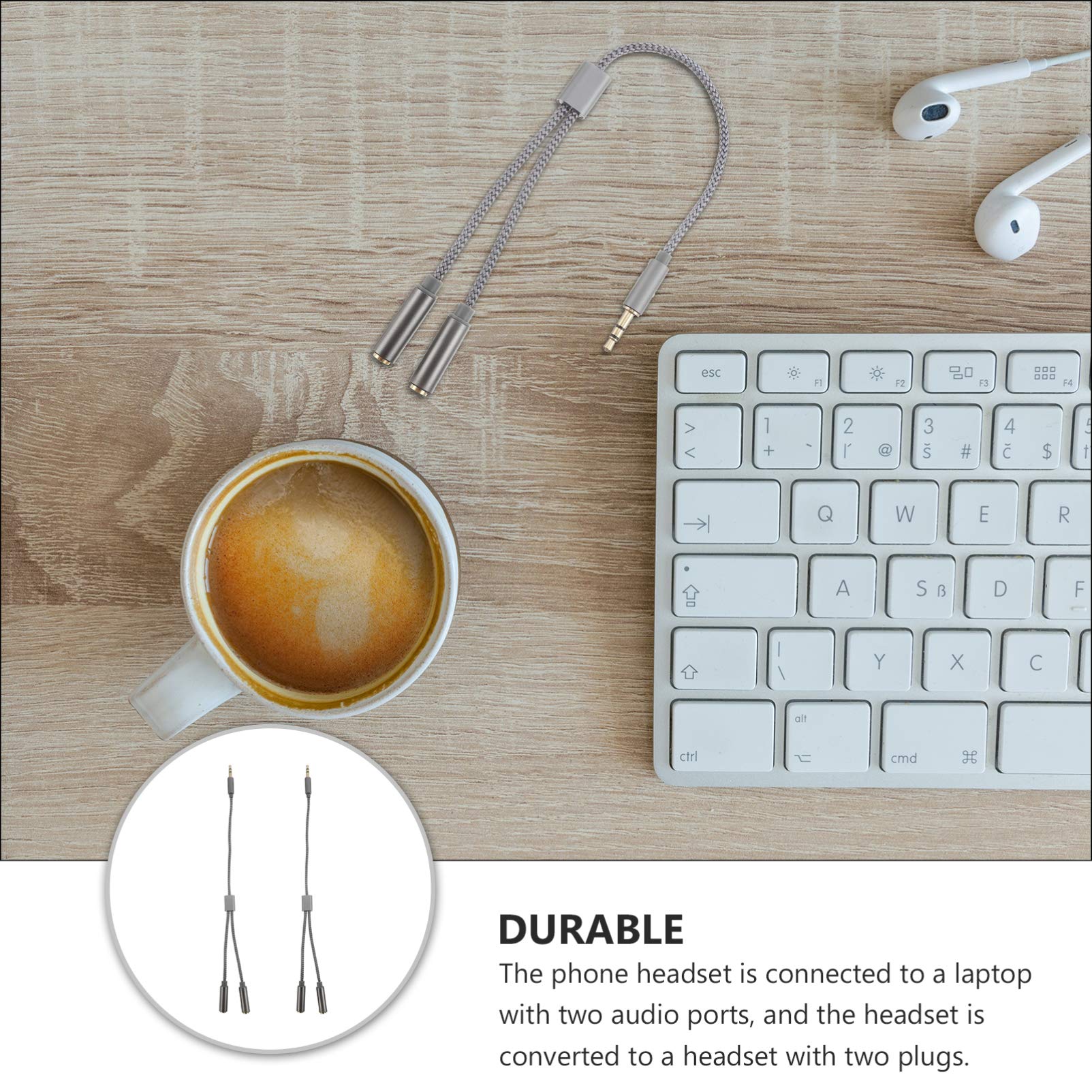 Gatuida 6pezzi Cavi Audio Splitter Intrecciato Da Adattatori Stereo Per Cuffie Dual Jack Femmina Per Dispositivi Digitali Massima Durabilità e Conducibilità Audio