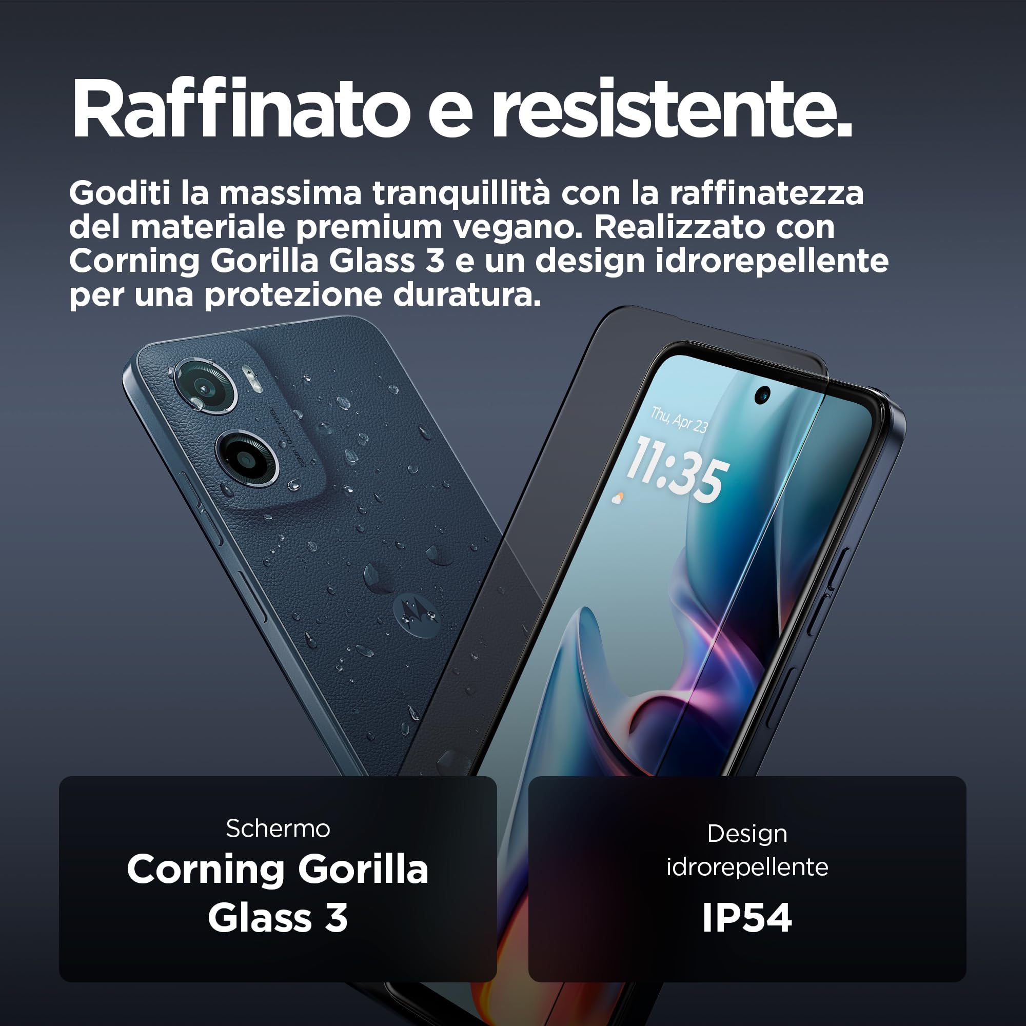 Motorola moto e15 (2/64GB, Fotocamera da 32MP + sensore antisfarfallio, Display 6.67" HD+ 90Hz Corning® Gorilla® Glass 3, 5200mAh, MediaTek Helio G81 Extreme, Android 14 Go Edition), Denim Blue