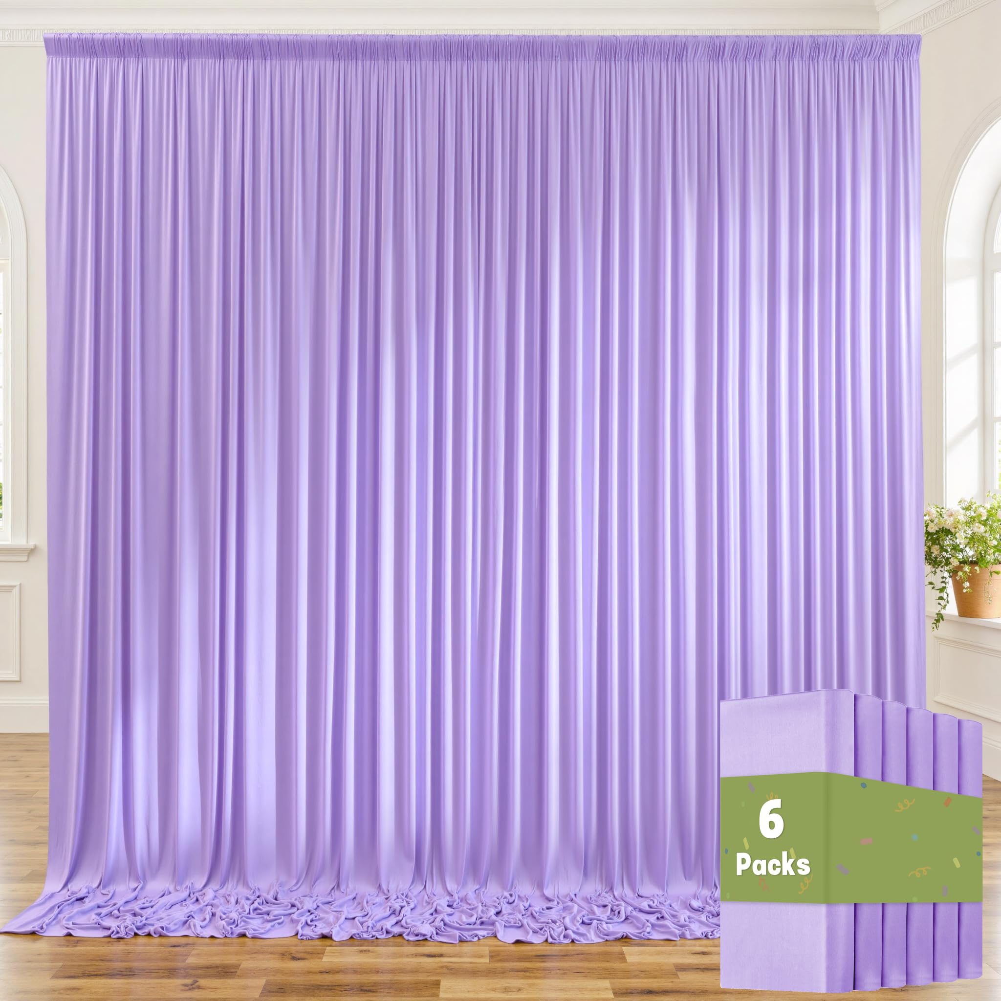 10ft x 10ft Wrinkle Free Black Backdrop Curtains for Parties, 2 Panels 5ftx10ft Polyester Photo Backdrop Drapes for Wedding Birthday Graduation Photography Background — view 95