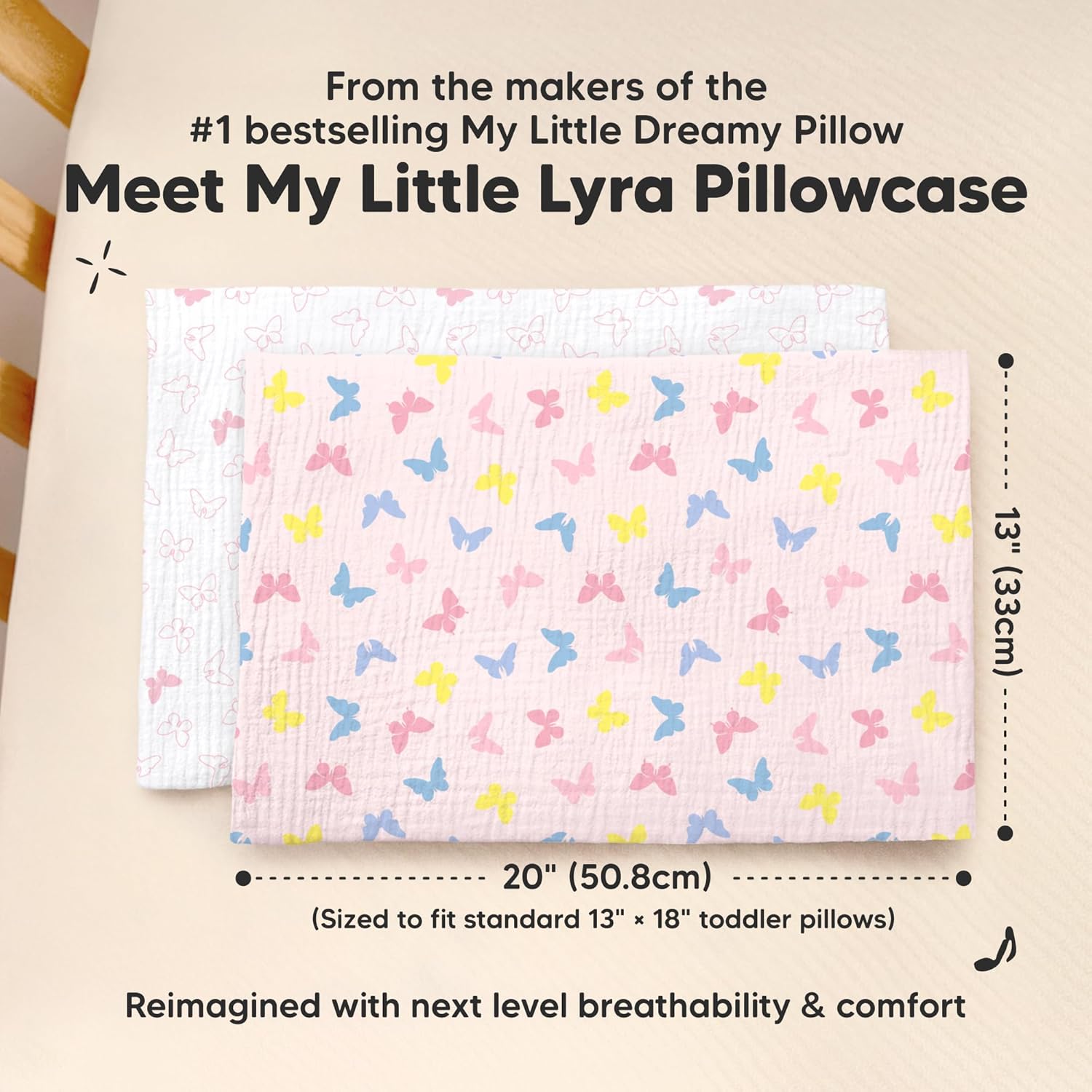 KeaBabies Muslin Toddler Pillowcase and 2-Pack Toddler Pillow - Cotton Muslin Pillow Case for Kids, Soft and Breathable Sleeping Set for Kids Boys and Girls