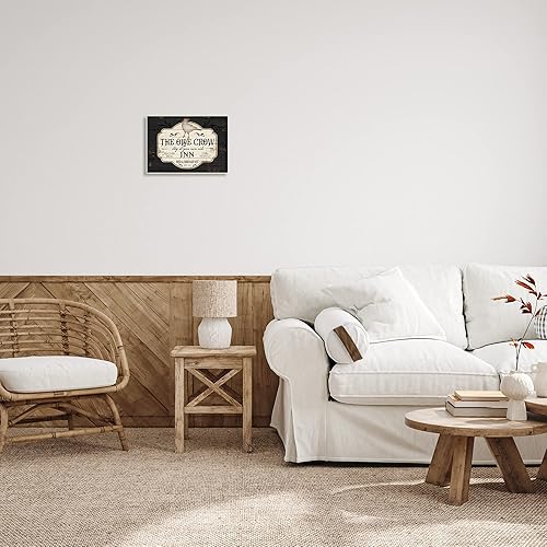 Miniatura 2 de Stupell Industries The Olde Crow Inn - Letrero de Halloween Est. 1757, diseñado por Jennifer Pugh, 15 x 10 pulgadas, color negro