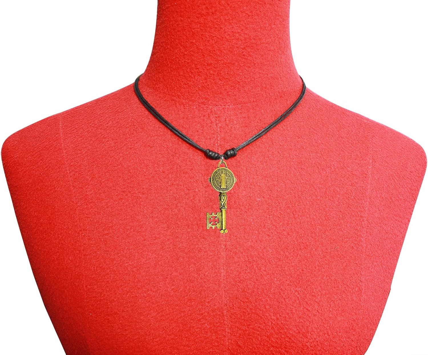 Miniatura 5 de Bijoux De Ja Colgante de bronce envejecido con colgante de llave de San Benito