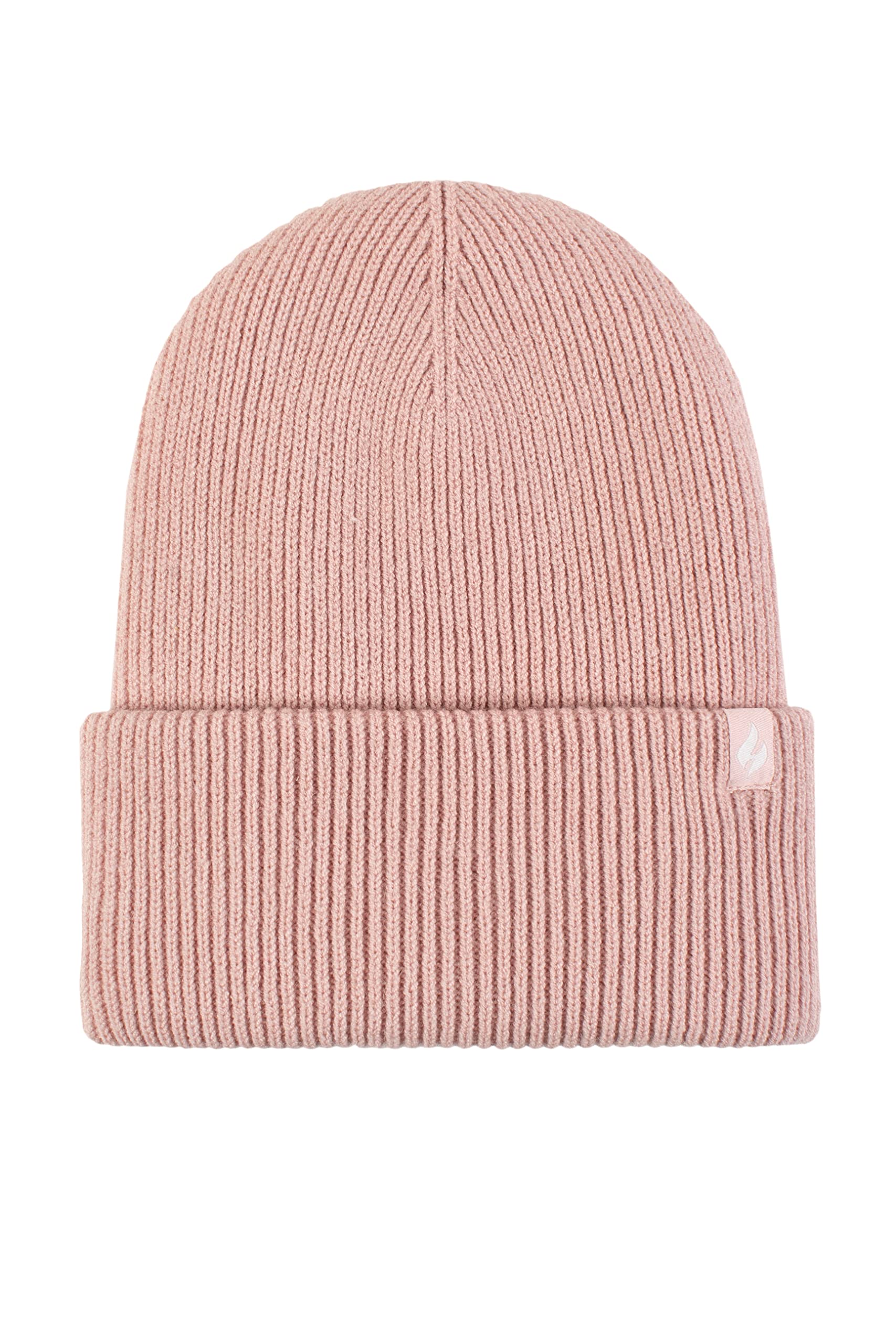 Heat Holders Women's Dusky Pink Sockshop Vermont Fine Rib Turnover Cuff Hat Pack Of 1 One Size