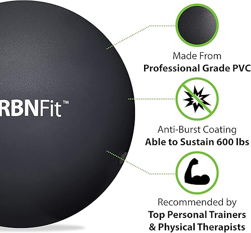 Miniatura 2 de URBNFit Small Exercise Ball - 9-inch Mini Pilates Ball with Fitness Guide for Yoga, Barre, Physical Therapy, Stretching & Core Stability Workout