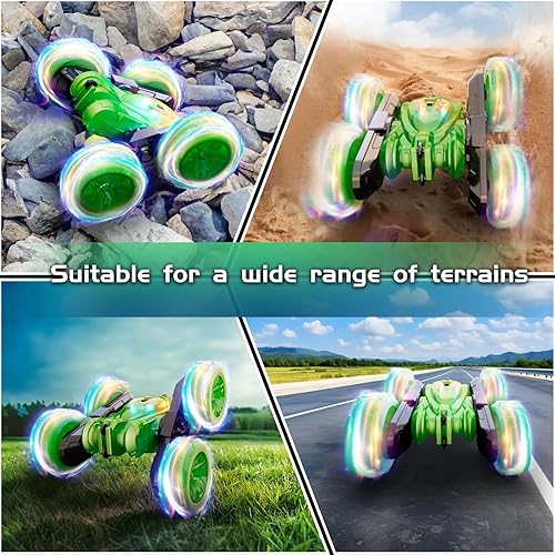 Miniatura 4 de RacingFun Auto a control remoto, luz divertida para auto a control remoto, 40 minutos de tiempo de juego, 360 vueltas giratorias, autos de