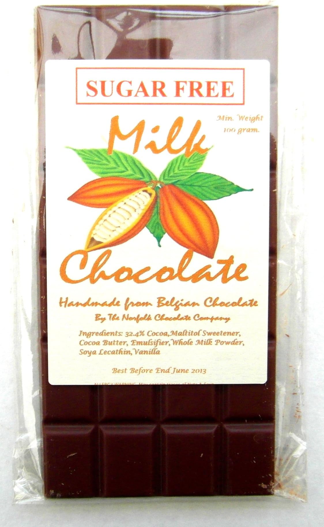 Sugar Free Milk Chocolate 3 x 100g