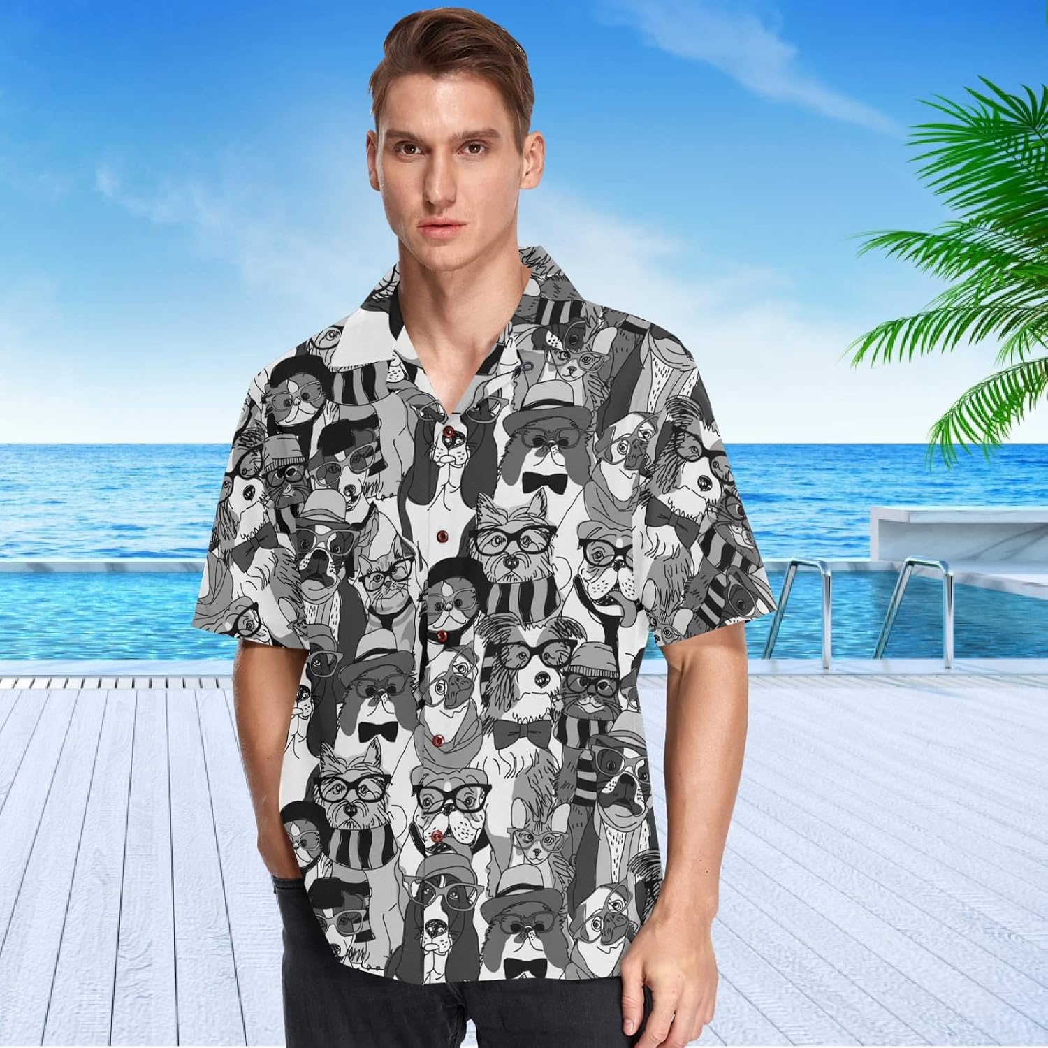 visesunny Hawaiian Shirts for Men Short Sleeve Aloha Beach Shirt Floral Summer Casual Button Down Shirts