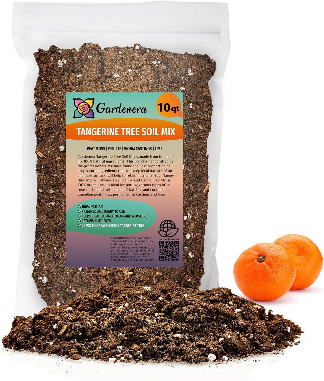 Gardenera's Expert Formulated Soil Mix for Tangerine Trees : The Ideal Growing Medium for Indoor Citrus Trees - 10 Quart