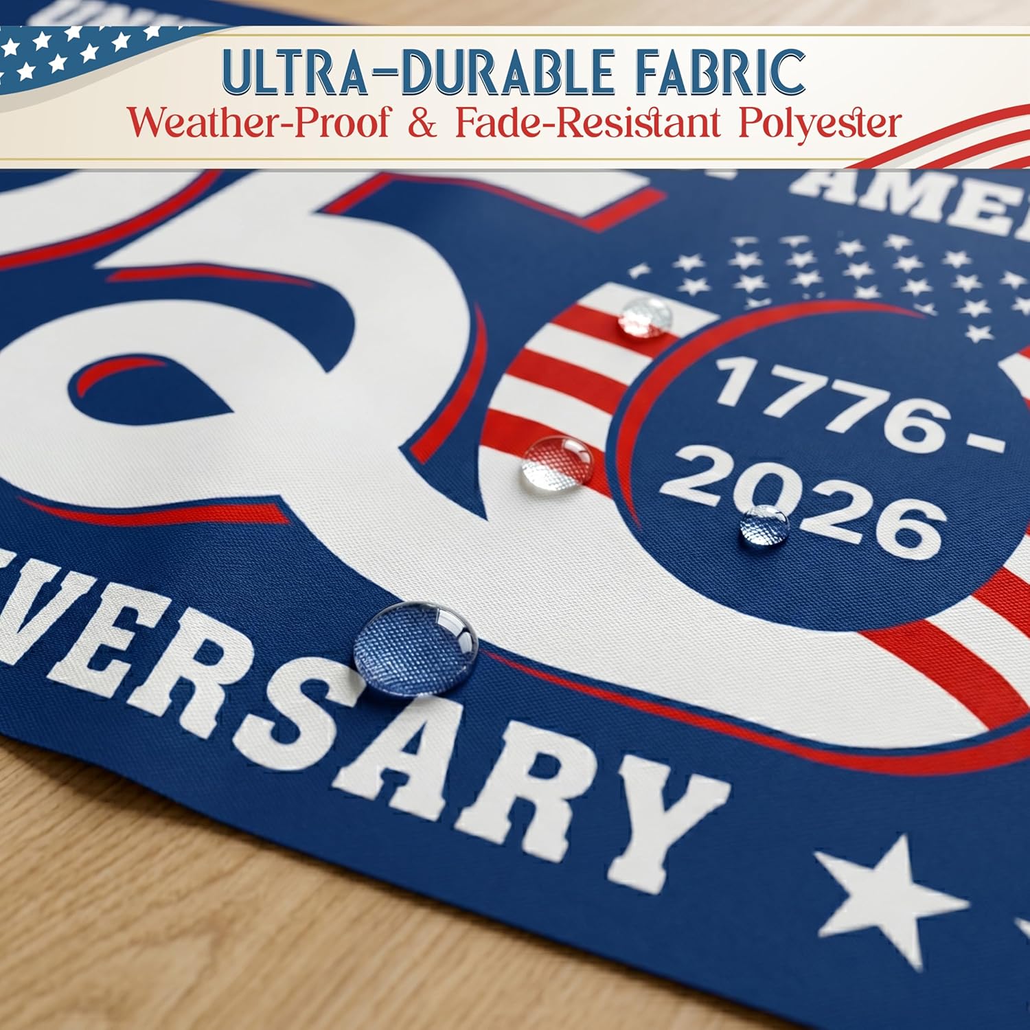 FLAGWIX American 250 Years Anniversary Flag - Polyester Double-sided Yard Flags For Outside Grommet Flag, 3x5 ft - 4th of July Decorations for Home Yard Garden Decor Banner, Gifts For Men Women