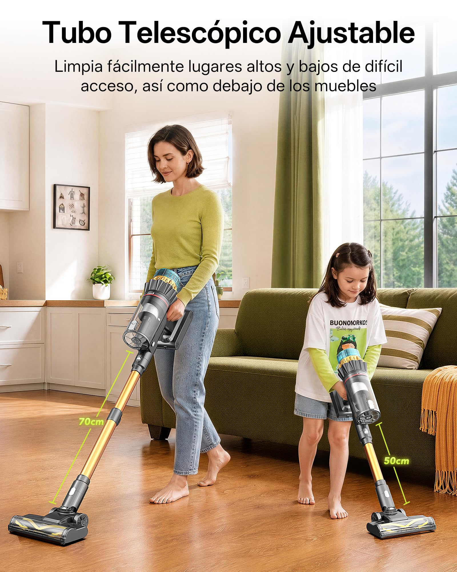 Vexilar Aspiradora sin Cable V14Pro 60kPa/1L/60Min, Multiusos Accesorios,Autoportante,Batería Extraíble,Ligero,Fácil Maneja,Aspirador Escoba Vertical para Suelos/Alfombras/Pelos/Coche