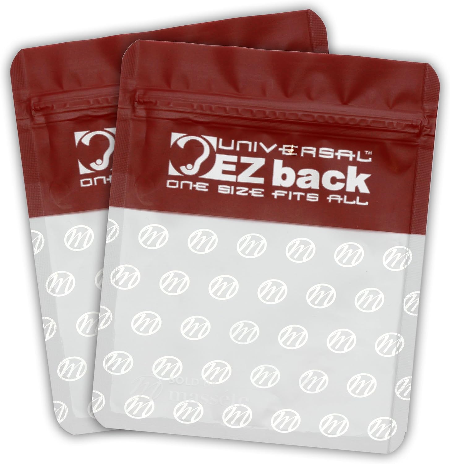 Universal EZback Earring Backs Soft Clear Silicone and 14k Yellow Gold Large 2 Pairs