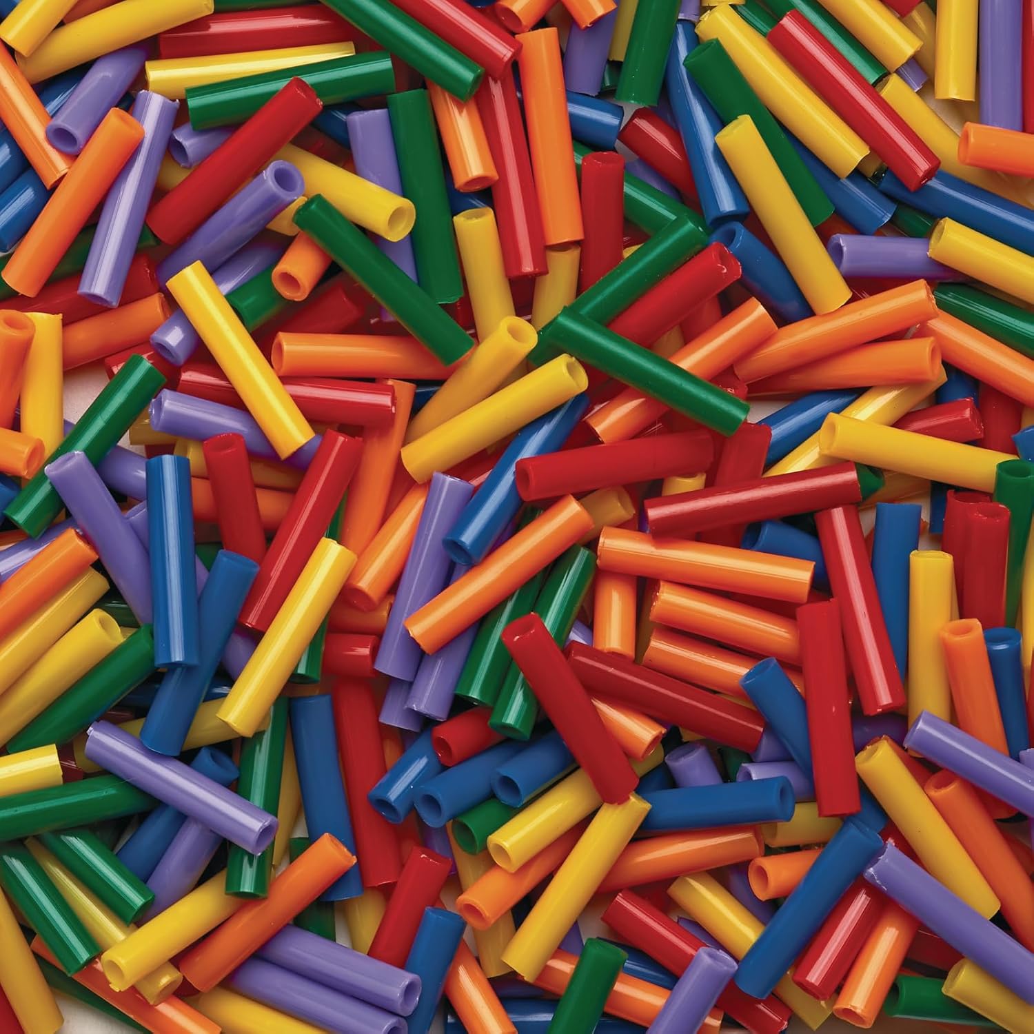 Colorations STRS Plastic Stringing Straw Beads for Jewelry, Necklaces, Bracelets, Crafts, Hobbies, and Early Math Skills Sorting, Counting, and Patterning - 1-Pound Resealable Gusseted Bag