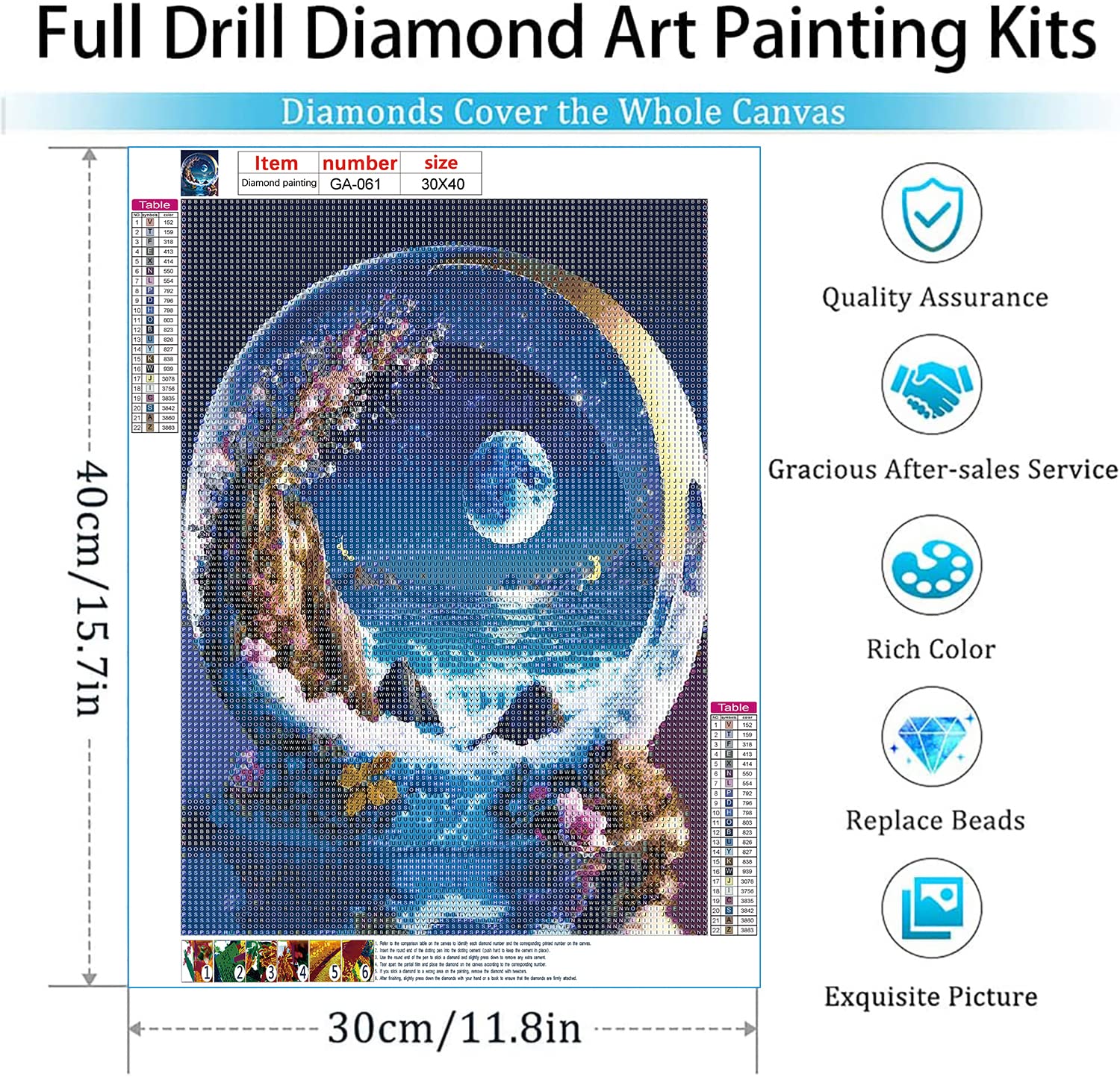 Amazon | GemZono ダイヤモンドペインティングキット 大人用 5D