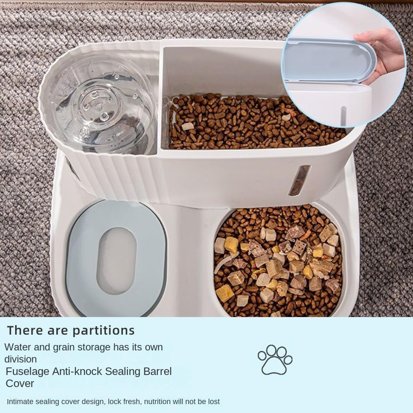 Karmnik i Dystrybutor Wody dla Kota 2 W 1 Podajnik Wody Dla Zwierząt | Automatyczny Podajnik Karmy Z 3 Litrowym Zbiornikiem Dla Kociąt I Szczeniąt Do Karmienia I Opieki