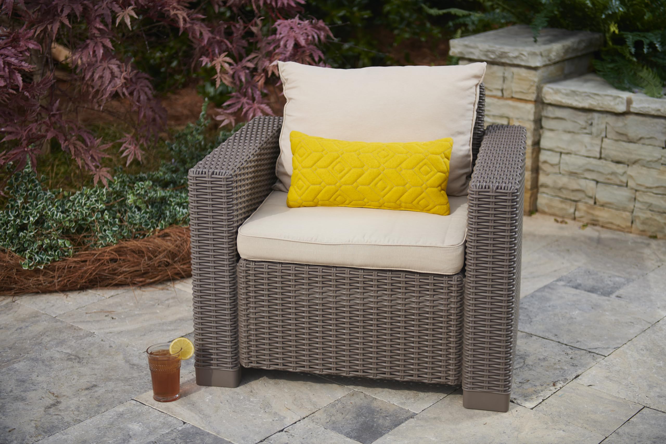 Fauteuil lounge Allibert California 83 x 68 x 72 cm cappuccino/panama sand