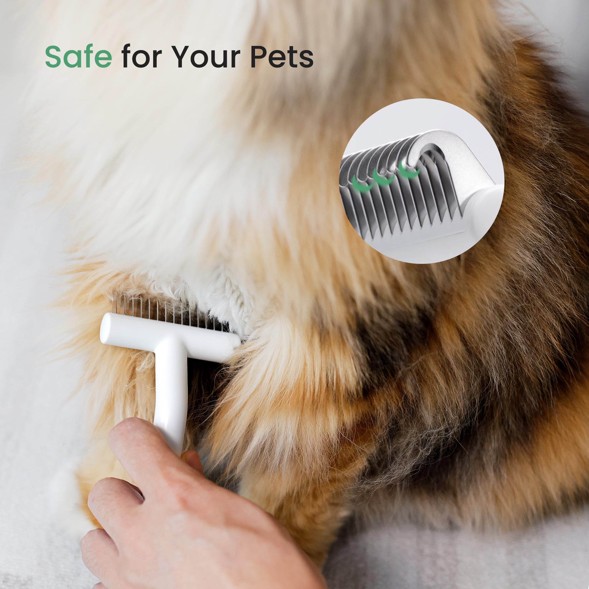 dancemoon PawRake, Brosse pour Chats et Chiens pour Mue et Démêlage du sous-Poil, Outil de Toilettage pour Animaux à Poils Mi-Longs et Longs, Sûr pour la Peau et Léger