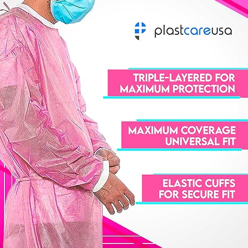 Miniatura 8 de Paquete de 10 batas de aislamiento médico azules desechables de grado hospitalario para hombres y mujeres, EPI esencial para profesionales dentales