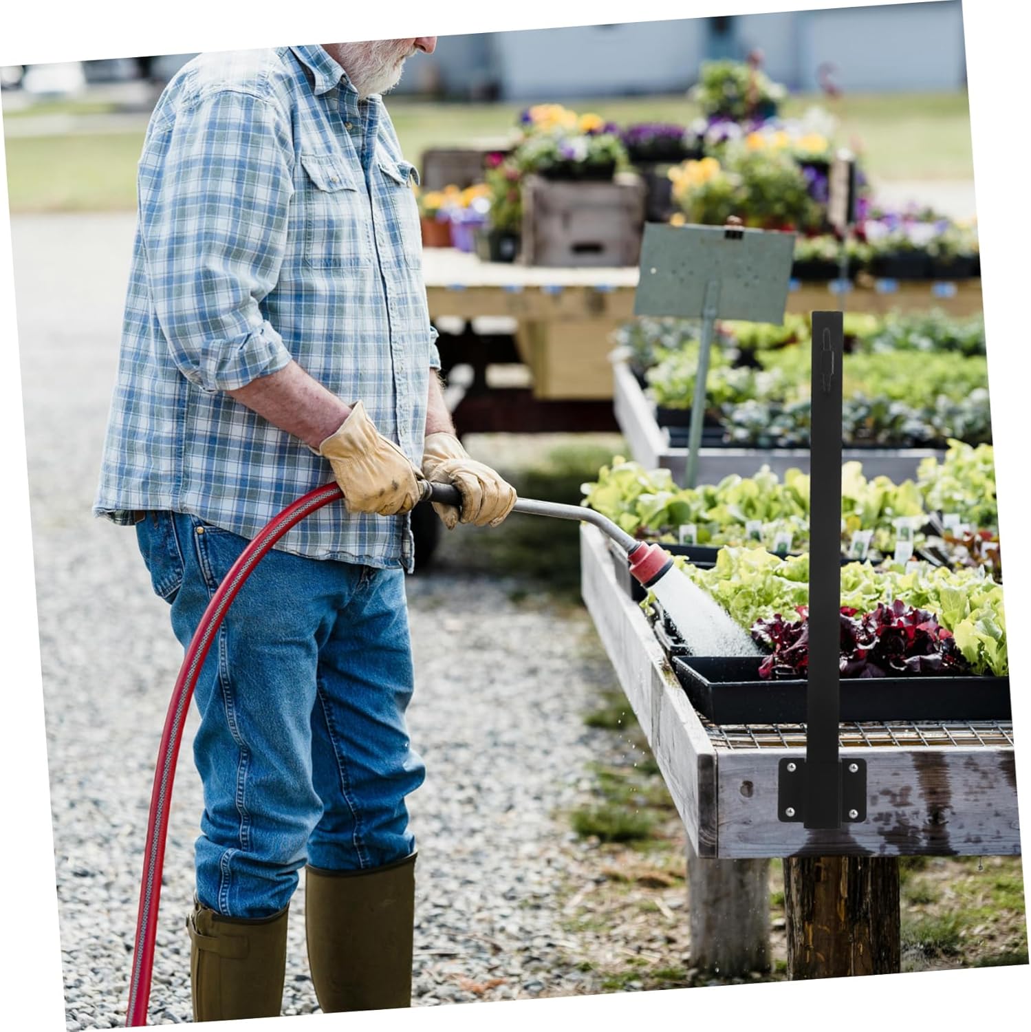 4pcs Outdoor String Light Poles Sturdy Support Rods for Hanging Bird Feeders and String Lights Easy Installation for Patios Yards and Fences