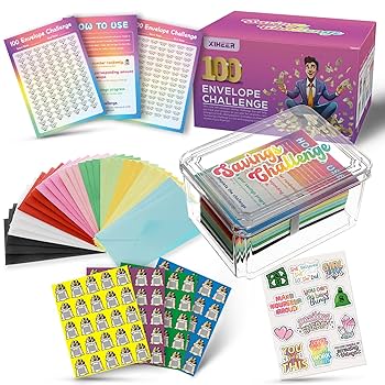 Amazon.com : 100 Envelopes Money Saving Challenge Box, Save