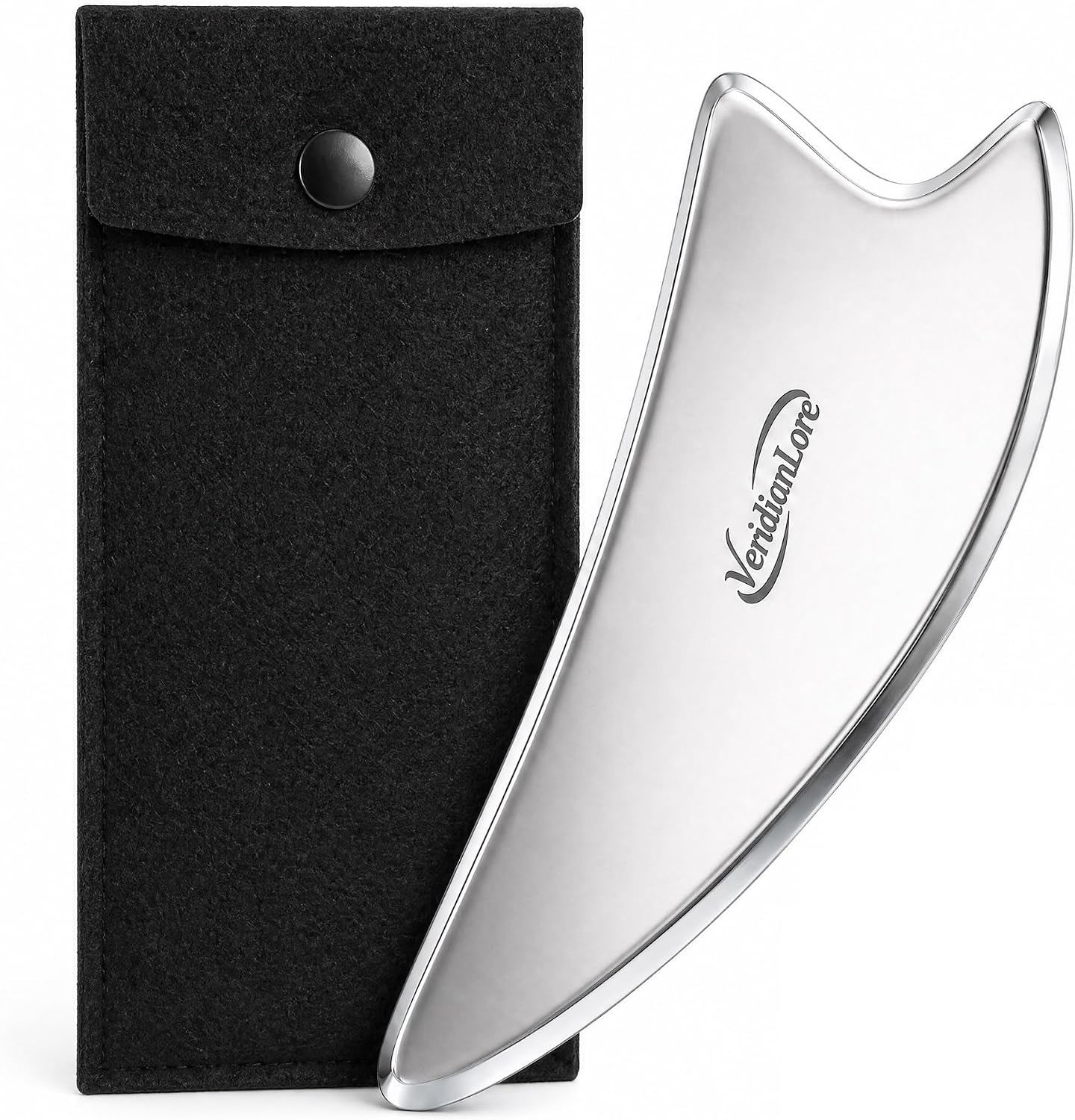Triangle Gua Sha Tool - Stainless Steel Face & Neck Massager for Jawline Sculpting - Small IASTM Muscle Scraper for Plantar Fasciitis, Scar Tissue & Trigger Point Relief (A-Shape)