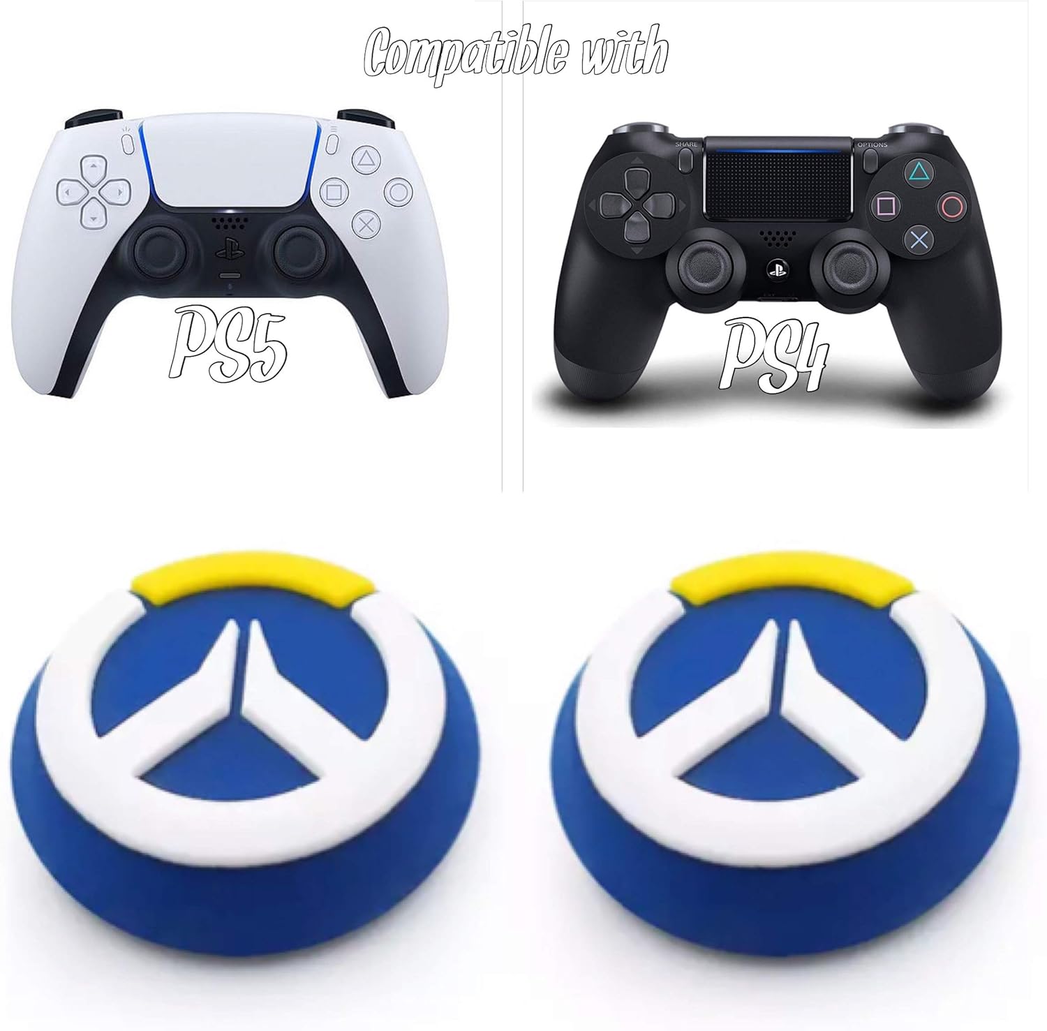PS5 and PS4 Thumb Grips Overwatch Pack of 2 Rubber Thumb Grips for