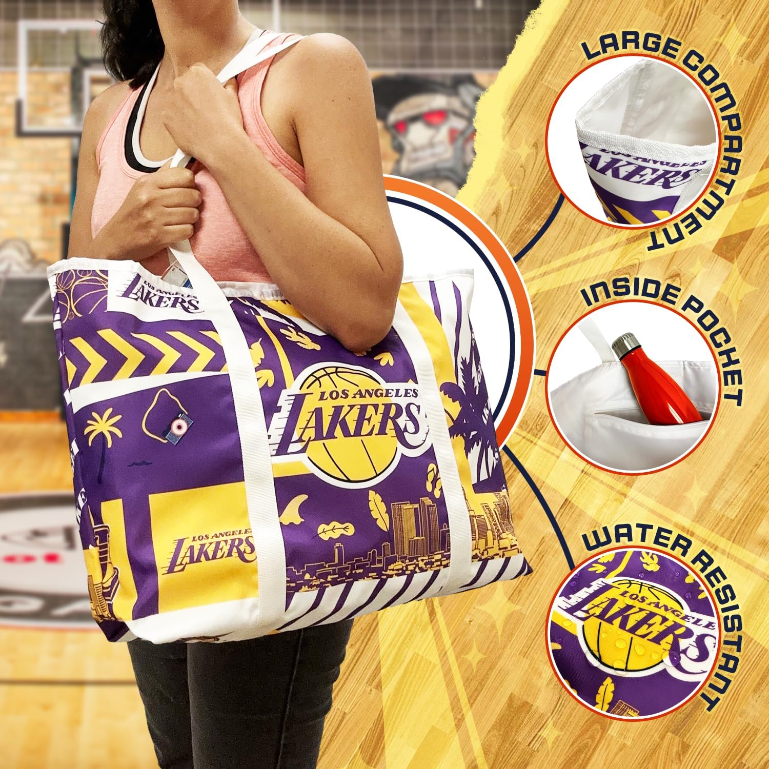 Pro Specialties Group Los angeles Lakers Tote TM1854 - Image 2