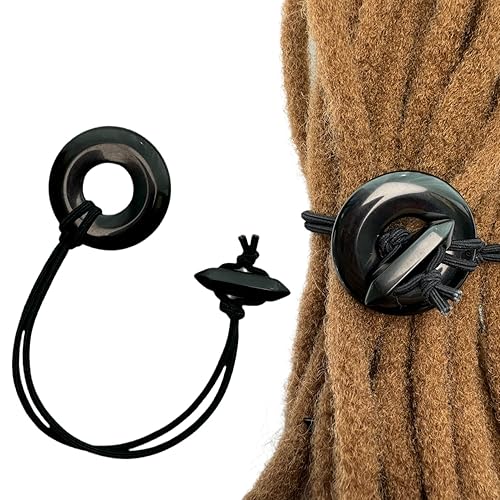 Lazo elástico anudado para cabello rastas y cabello grueso, soportes para cola de caballo de piedras preciosas reales, accesorios para el cabello,
