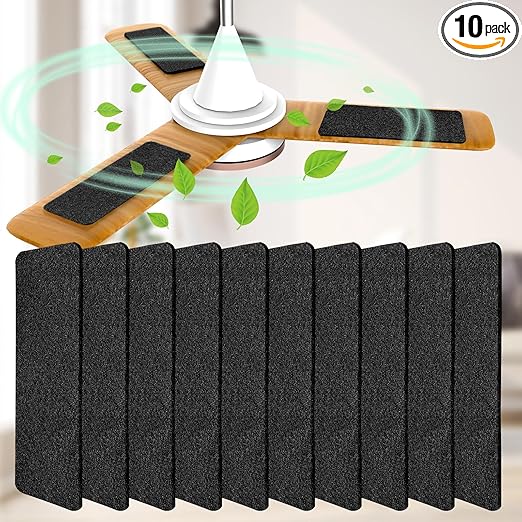 Ceiling Fan Filters for Blades, 10Pcs Activated Coconut Shell Carbon Ceiling Fan Air Purifier Pads, Easily Sticks Unscented Air Filters for Common Household Contaminants