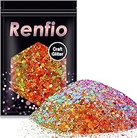 Vista 13 de Renfio Chameleon Purpurina Gruesa con Brillo, Juego de Purpurina de Resina de 16 Colores que Cambian de Color, Cada uno 10g/0.35oz, Copos