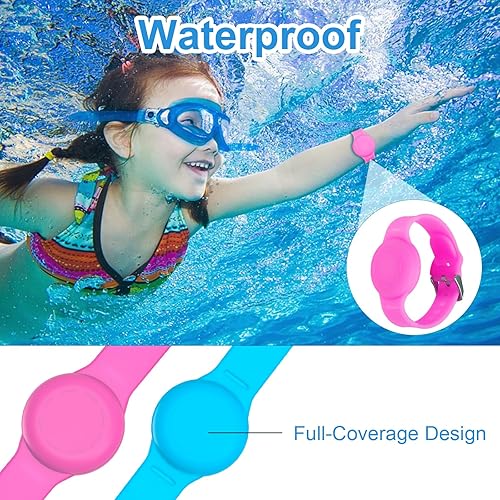 Miniatura 2 de SUPERNIGHT Paquete de 2 pulseras impermeables para niños, versión luminosa de silicona suave oculta, correa de reloj antipérdida de cobertura