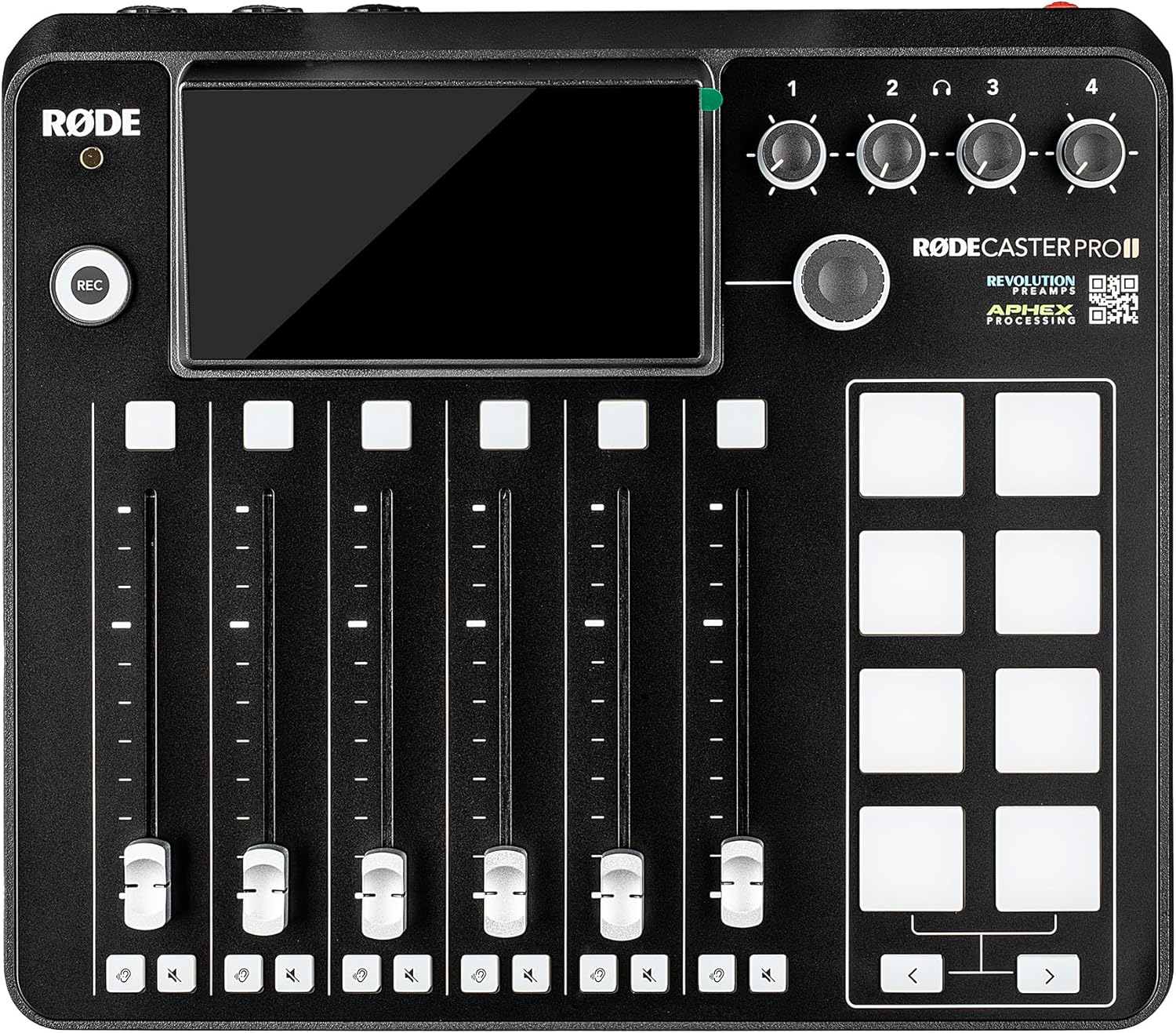 RODE RODECaster Pro II + 4x Headphones + 4x Podcast Microphone + 64GB Micro SD Memory Card + Mic Arm Stand + 2x USB-C + More (Bundle)