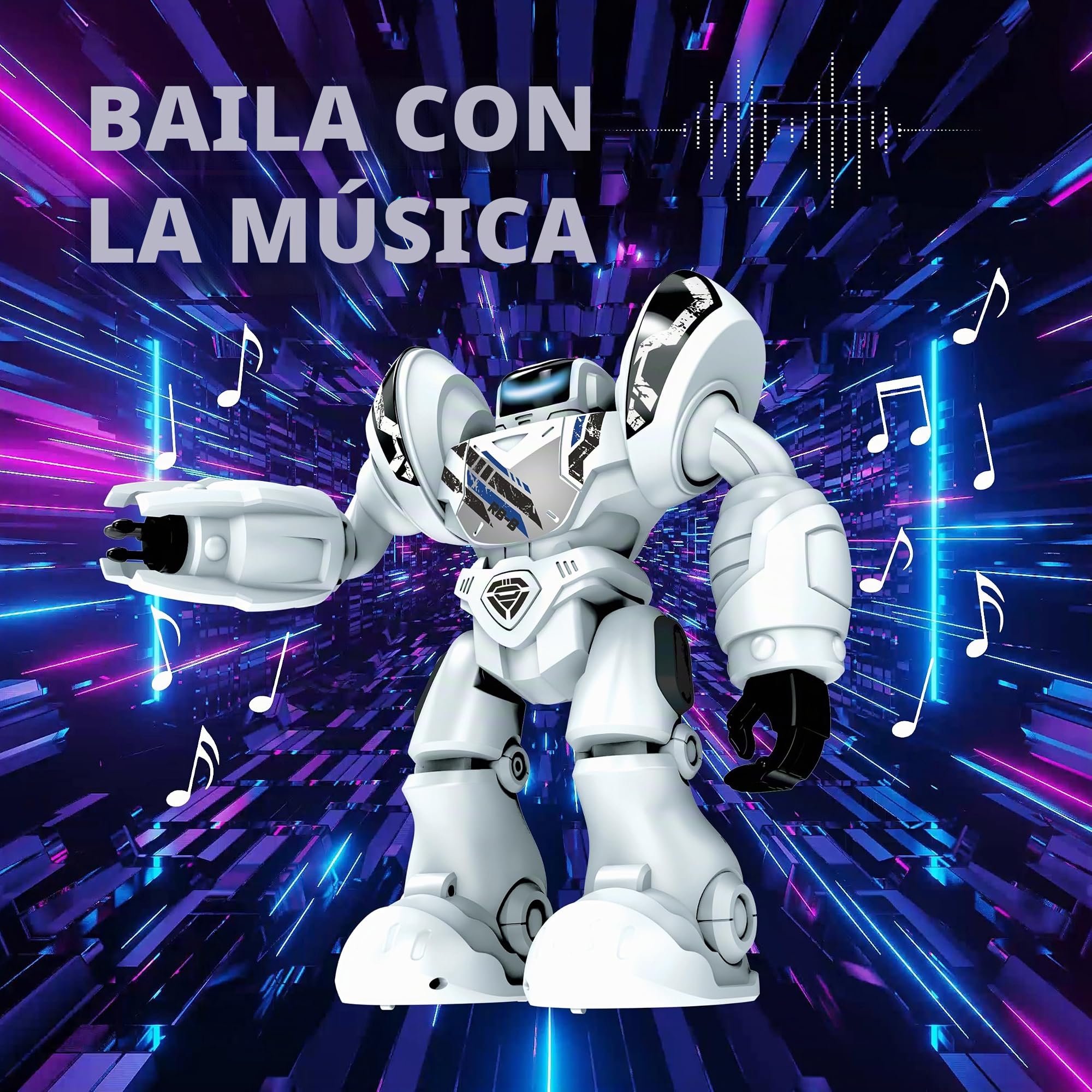 Silverlit Robo Blast, Robot Interactivo Grande, dispara Dardos Desde el puño, 34 cm de Alto, Programa hasta 20 Pasos, Baila, Reproduce música, Cara LED, Robots para niños de 5 a 14 años, el Mejor