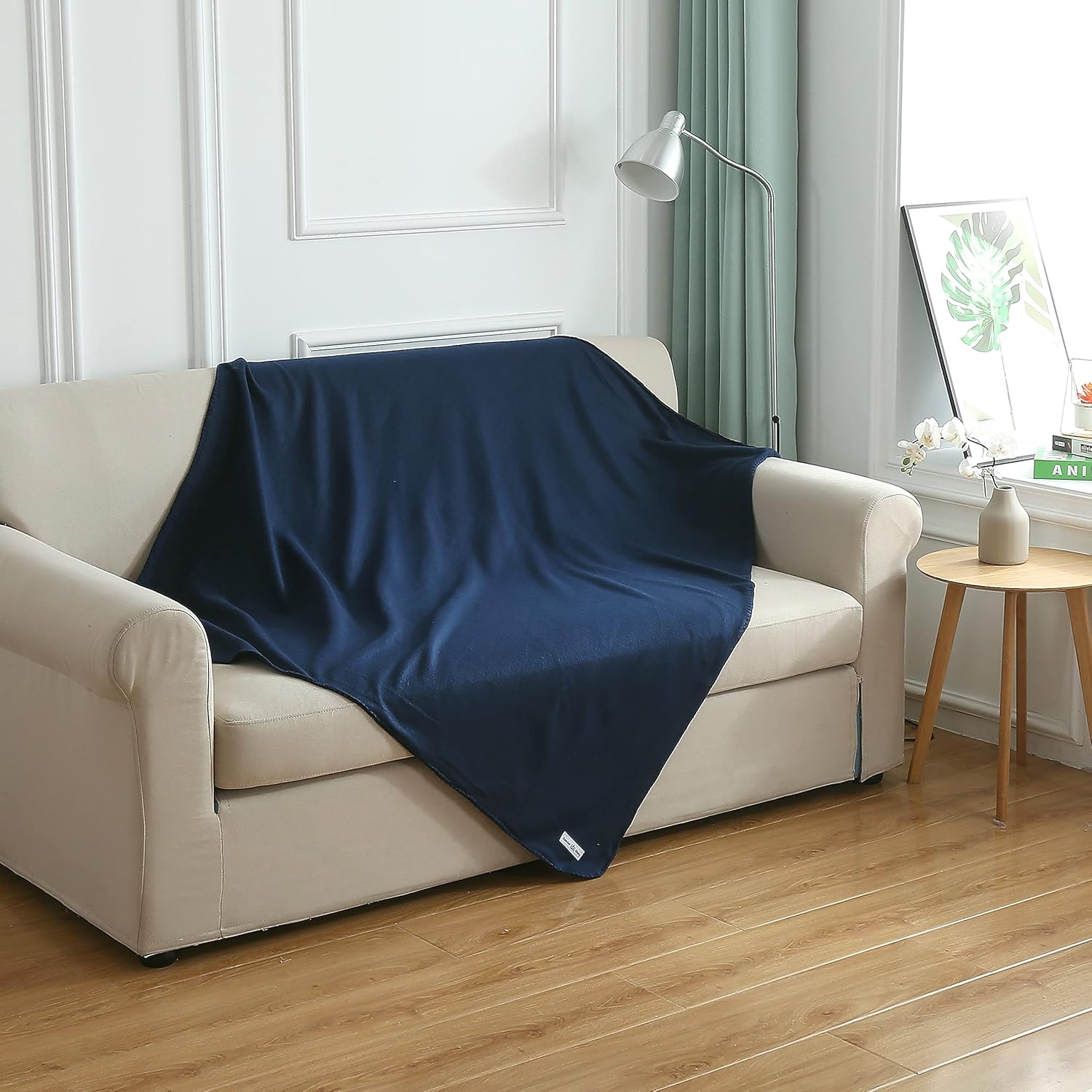 Fleece Throw Blankets Bulk Fleece Blankets Solid Wholesale Lightweight Warm Soft for Pet Bed Sofa Couch Office Wedding Gifts Travel Seasons (Navy, Pack of 6-50x60 Inches) - Image 7