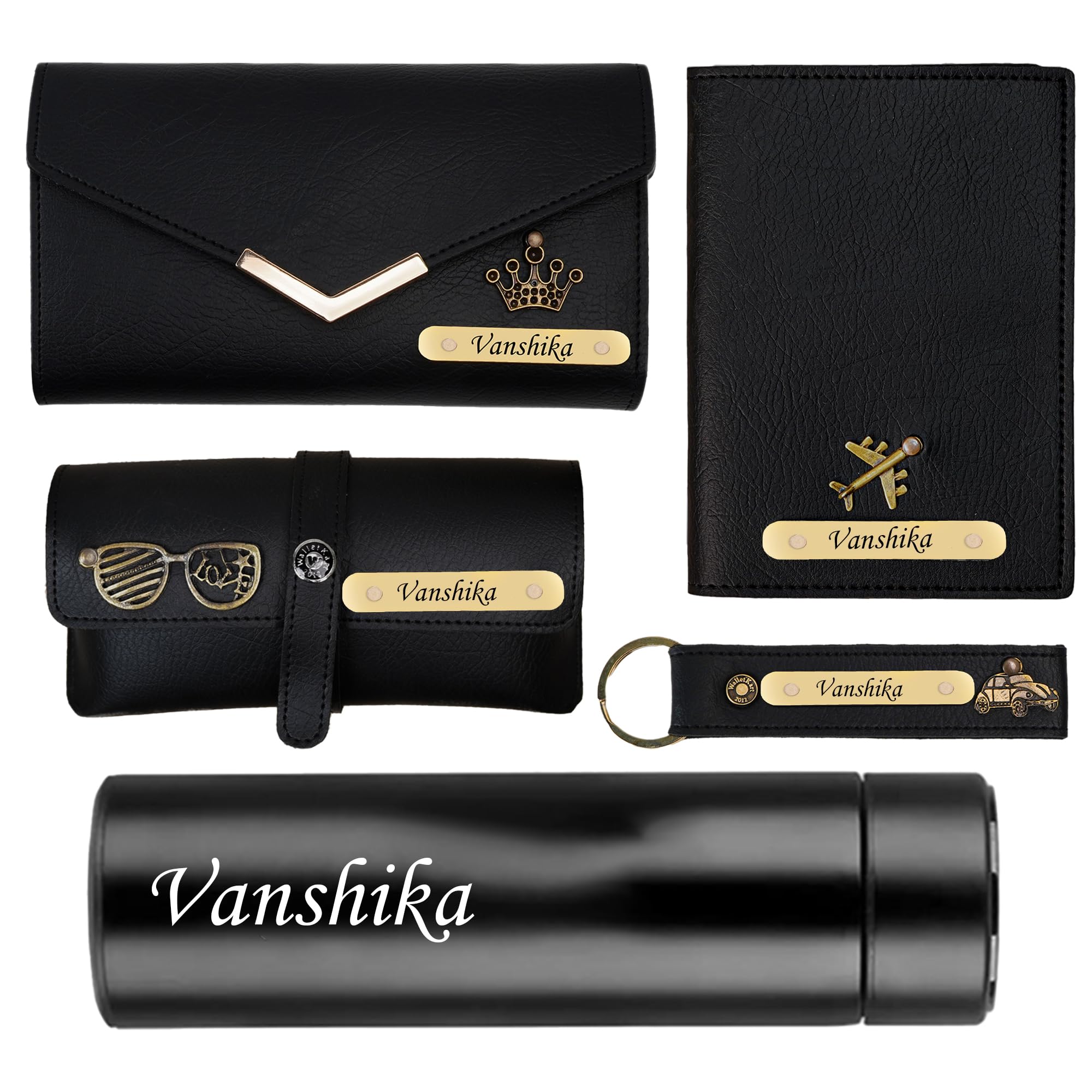 Personalized 5-in-1 Leather Gift Set for Women | Personalized Anniversary Gift for Wife-image-19