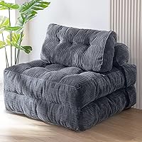 MAXYOYO Folding Sofa Bed with Pillows - Convertible Sleeper Chair, Space-Saving Floor Couch Bed for Small Rooms, Dark Grey Single