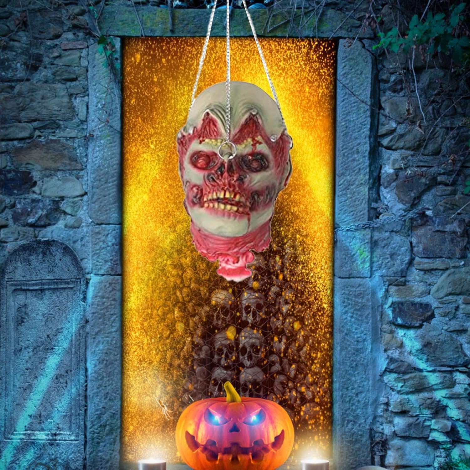 CPYGMXI Head Prop - Scary Halloween Decorations - Body Part Waterproof Ornament for Escape Room Horror Maze Theater Production